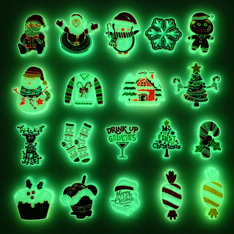 Jibbitz Fluorescent Christmas Clogs Accessories Soft Rubber Shoe Buckles DIY Shoe Flower Shoe Decoration Garden Shoe Accessories Jibbitz Fluorescent Christmas Clogs Accessories Soft Rubber Shoe Buckles DIY Shoe Flower Shoe Decoration Garden Shoe Accessories
