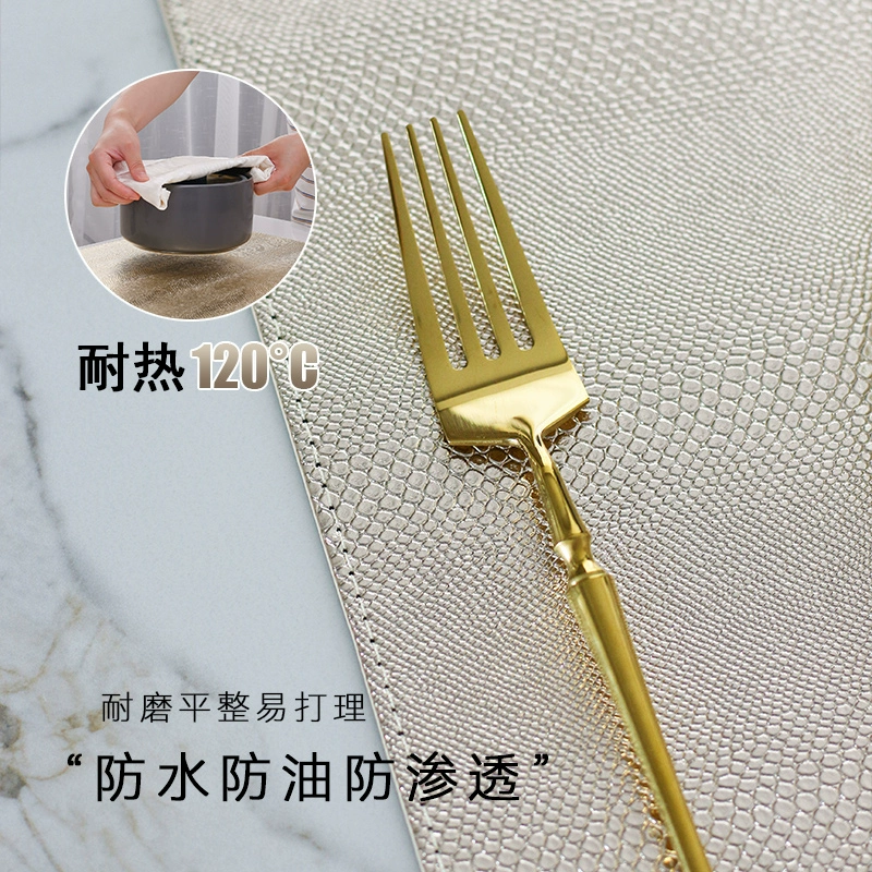 Waterproof dinner plate, golden tableware, table mat, anti-scald