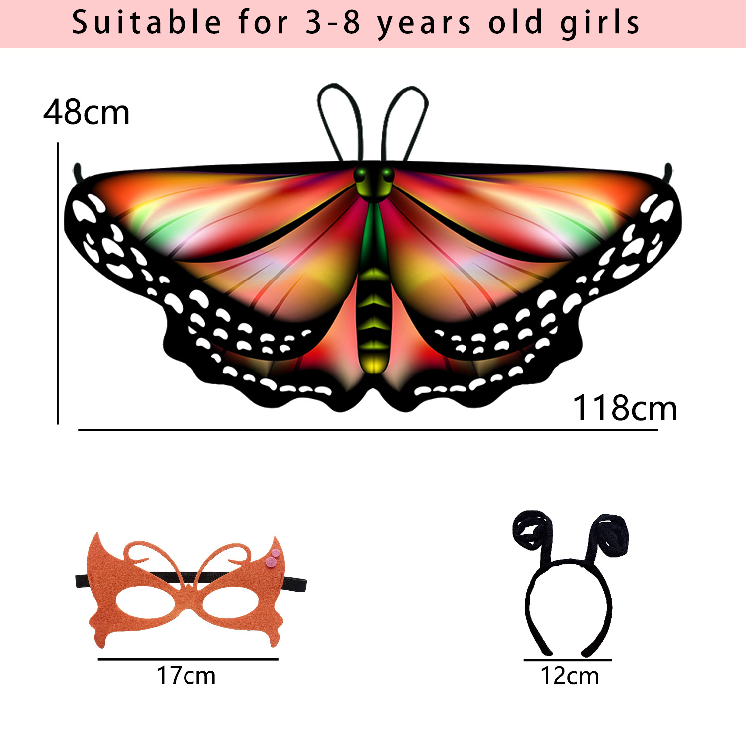 Cross-Border Halloween Cape Children's Small Decoration Kids Butterfly Scarf Shawl Festival Costume_voghion.com