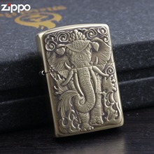 ZIPPO芝宝正品打火机鬼王六牙象全铜精雕煤油砂轮机送礼批发