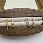 新款s925纯银耳环女简约时尚珍珠空托耳钉diy饰品配件厂家批发