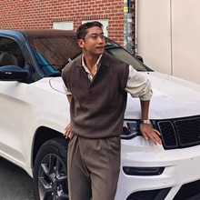 POLO领毛衣背心男春秋韩版复古轻熟风毛线衣轻奢商务休闲针织马甲