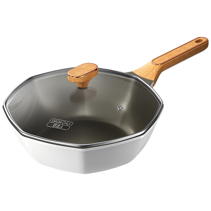 Sartén octogonal Wok de aluminio fundido antiadherente Cooking Master, apto para cocinas de inducción y gas, sartén universal para freír, olla para cocinar y guisar.