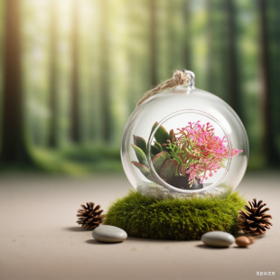 Creative Round Glass Vase Micro-Landscape, Accessible Luxury Home Decoration, Succulent Plant Iron Frame Hanging Vase