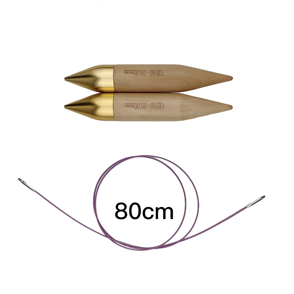 Herramientas de crochet transfronterizas aguja de madera gruesa aguja de suéter gruesa 15mm18mm20mm25mm selección de radio