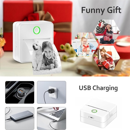 mini printer portable small home printer bluetooth connection inkless printing photo printer