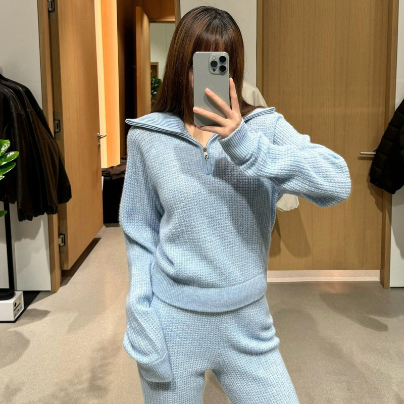 al*o waffle knit cardigan top for women, full-zip hoodie, casual vintage Japanese-style outerwear al*o waffle knit cardigan top for women, full-zip hoodie, casual vintage Japanese-style outerwear