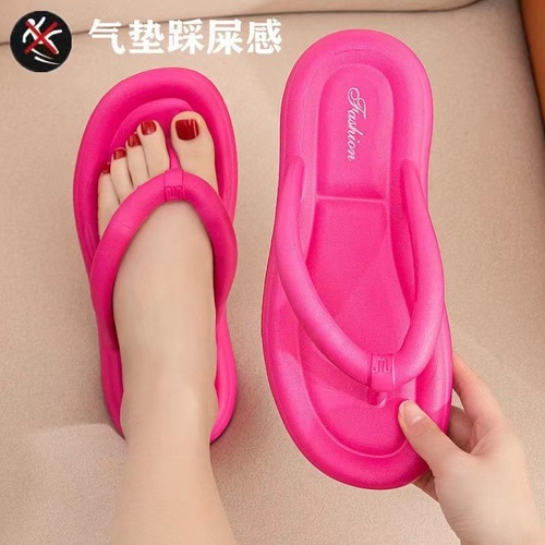 Cross-border human-shaped sandals for outdoor wear, women's summer beach casual sandals, lightweight new summer square-toe moccasin thick sole stylish