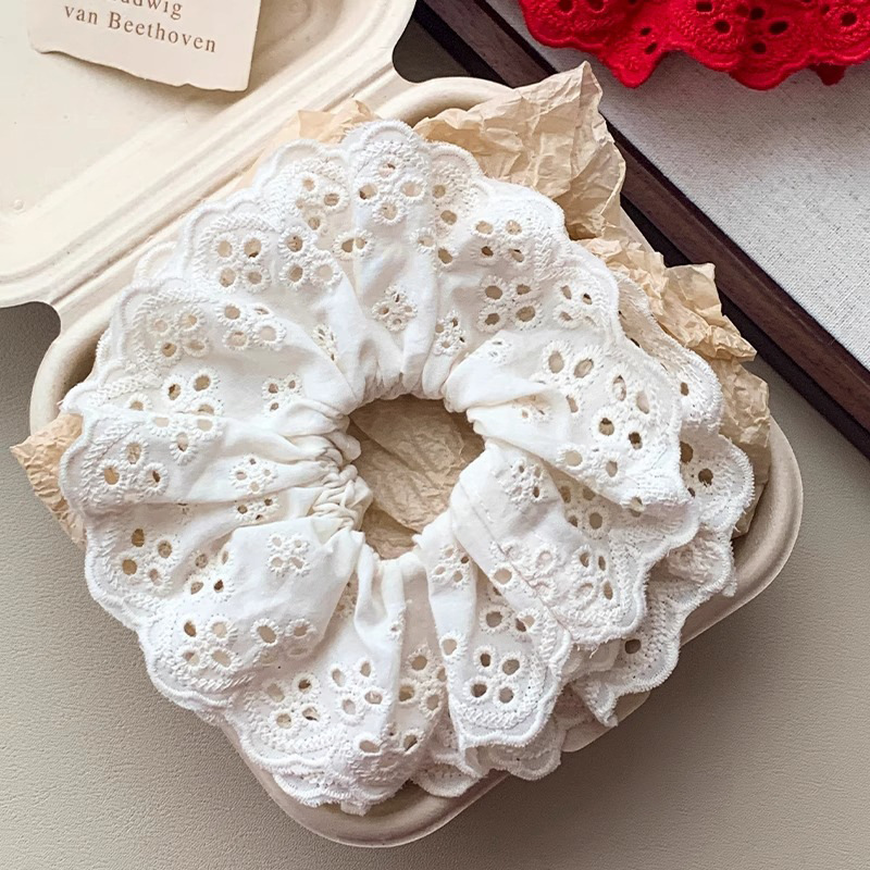 Encaje retro francés, diadema de intestino grueso, mujer 2025, nuevo estilo, cuerda para el cabello, banda de goma, lazo, dulce cuerda para el cabello, accesorios para el cabello