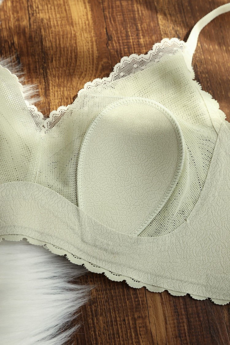 Orejas de conejo sujetador ultrafino inalámbrico sexy encaje pecho grande ropa interior pequeña ropa interior traje sujetador de verano para mujer