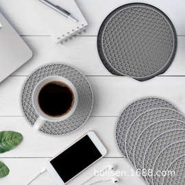 北欧风硅胶隔热杯垫防滑防烫耐用保护垫一套silicone cup mat