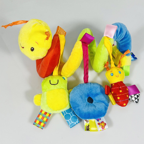 Cartoon Colorful Bee Bed Shaker Rattle Baby Bed Hanging Plush Toy 