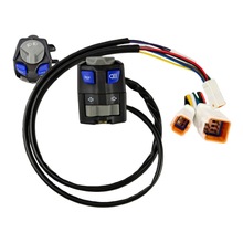 摩托车改装通用配件左边带转向把座开关方向左右灯按钮熄火喇叭