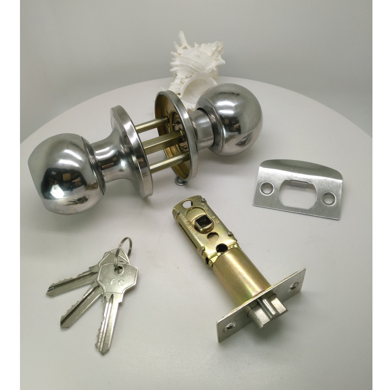 Sur de China 607 fábrica directa de cobre núcleo bola cerradura de acero inoxidable puerta interior cerradura de la puerta baño puerta de madera bola cerradura