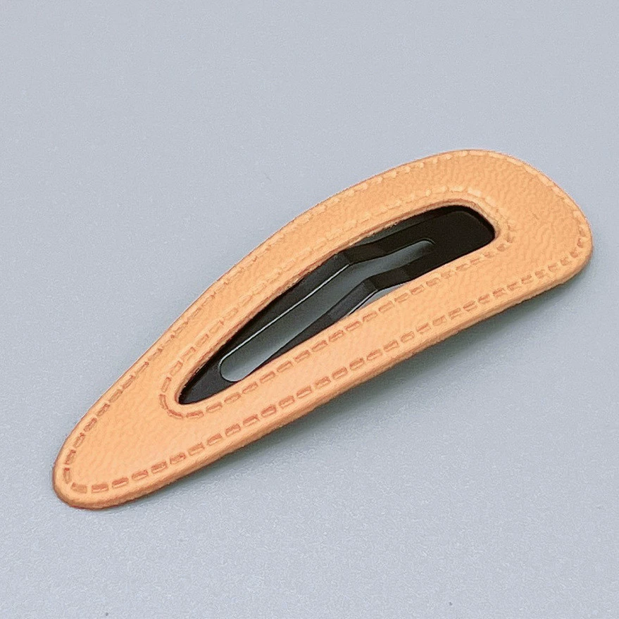 Hairgrip clip, Korean-style bangs hairpin, simple elegant faux-leather look, multi-color options