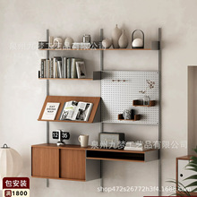中古墙面壁挂收纳架客厅隔板展示书架背景墙沙发后系统置物架