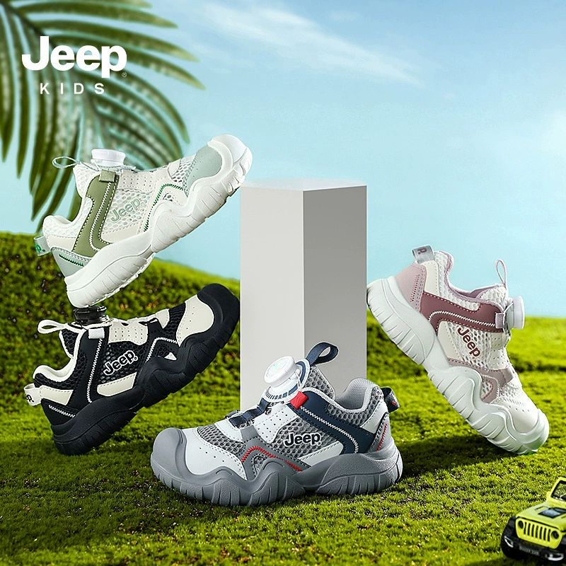 Летние дышащие спортивные сандалии Jeep для мальчиков, нескользящая детская обувь, мягкая подошва