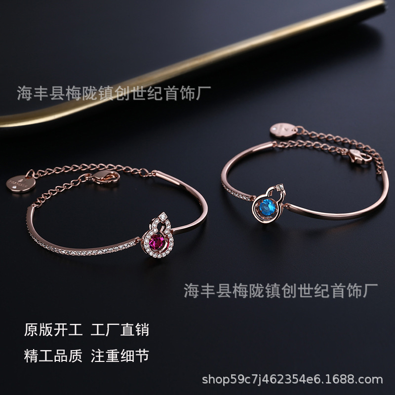 Swarovski Elements Crystal Chinese Style Gourd Bracelet Smart Bracelet Beating Heart Bracelet