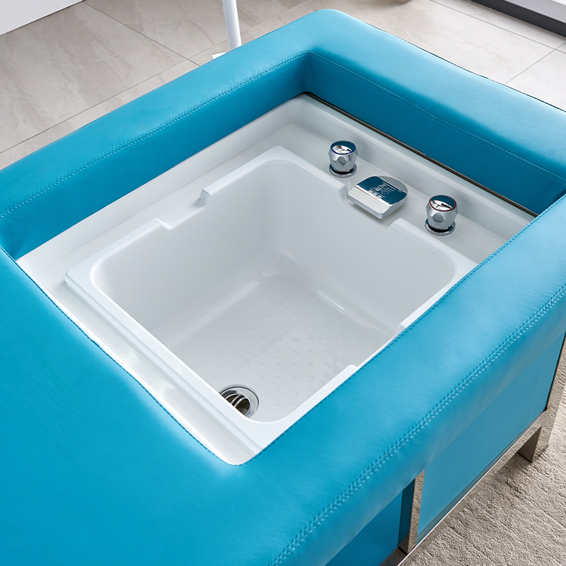 Salón de belleza de alta gama pedicura champú cama circulación de agua fumigación champú cama de acero inoxidable temperatura constante Spa masaje de pies dedicado