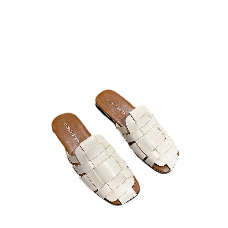 Woven summer women's slippers