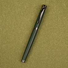 永生9315绿色格子纹理钢笔金属男士商务办公美工弯头尖书法硬笔