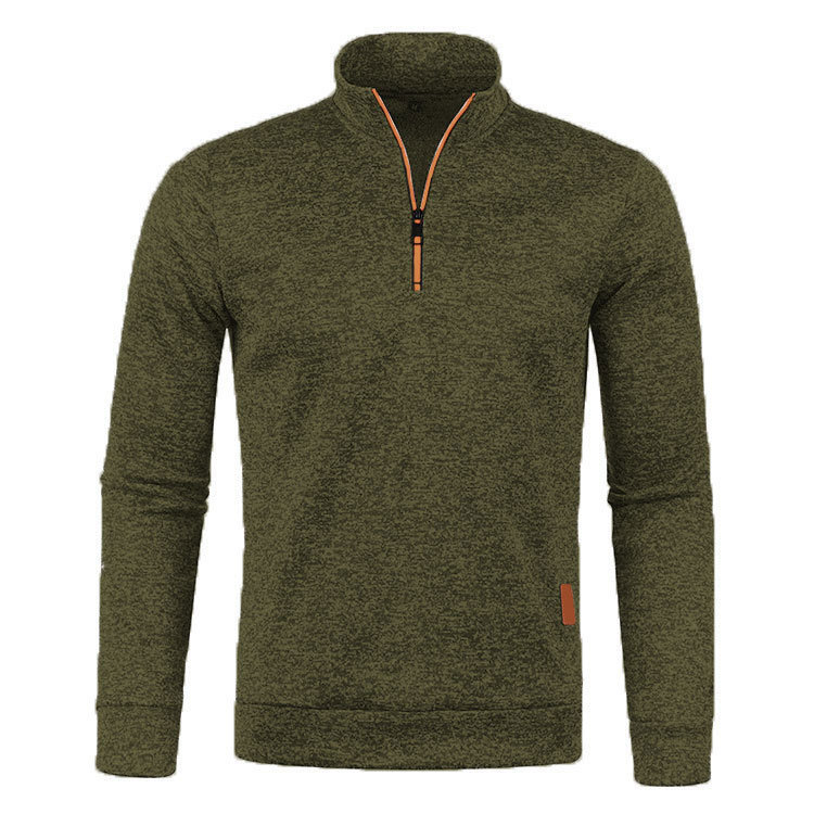 Men's Oversized Quarter Zip Knitted Sweater Plus Size Pullover_voghion.com