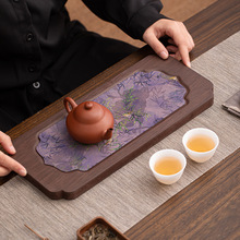 宜室茶话胡桃木色茶盘托盘复古家用壶承禅意干泡盘防水茶席隔热垫