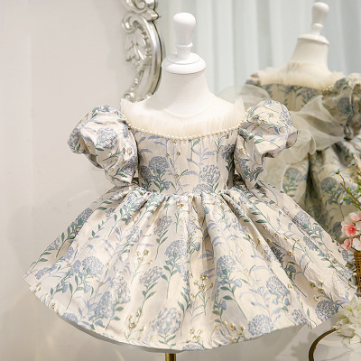 children full dress Princess Dress Spring Host Piano play birthday full dress Pompous skirt girl The age of full dress