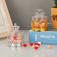 跨境电镀金银色塑料糖果盒婚礼礼品盒糖果罐生日派对伴手礼喜糖盒