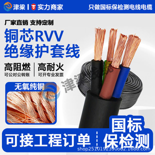 Global Best-Selling Rvv Sheathed Wire 2/3 Core 2.5/4 Square Wire National Standard Copper Core Outdoor Plug Socket Wire
