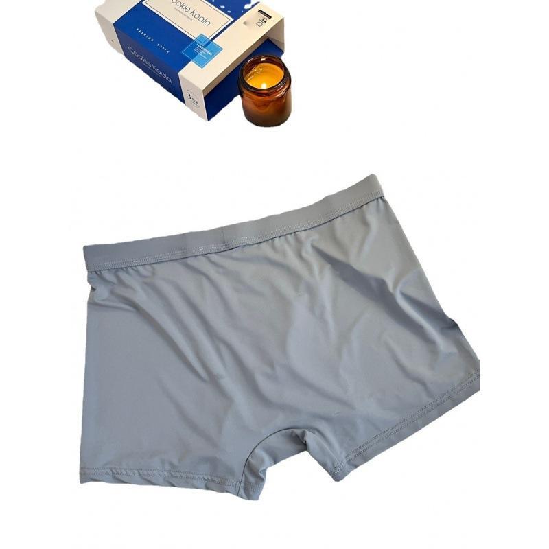 828 caja de regalo seda Mora energía pantalones hombres ropa interior transparente transpirable color sólido deportes boxeadores tres paquete