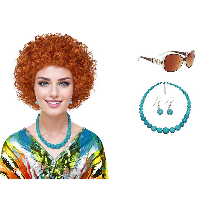 【】Women's Wig 1920S Retro Party Short Curly Wig Afrowigs European and American Party Short Hair