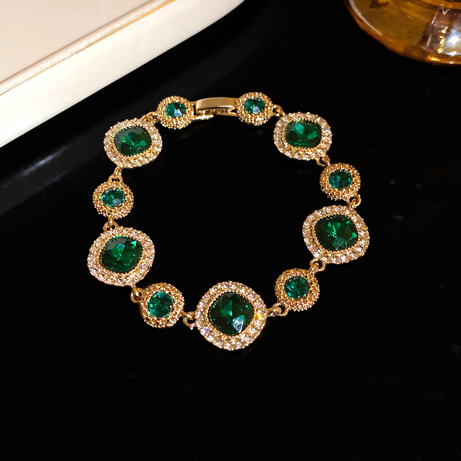 Medieval vintage diamantes geométricos pulsera de fijación pulsera de moda retro versátil pulsera ligera lujo de alta sensación joyas de mano mujeres image 13