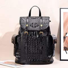国境を越えた新しい 2025 ワニ柄メンズバックパック大容量ビジネスバックパックアウトドア多用途トレンディなトラベルバッグ