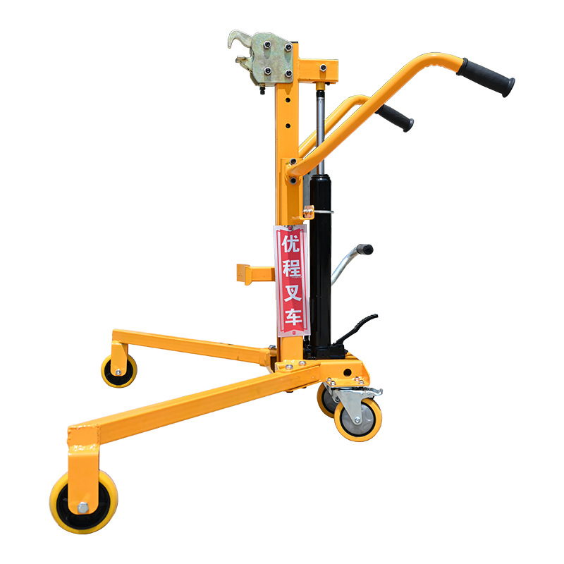 Pie para levantar la presión, tambor de aceite, camión, tambor de hierro, tambor de plástico, carga y descarga hidráulica, carro de elevación, carretilla elevadora, pequeña