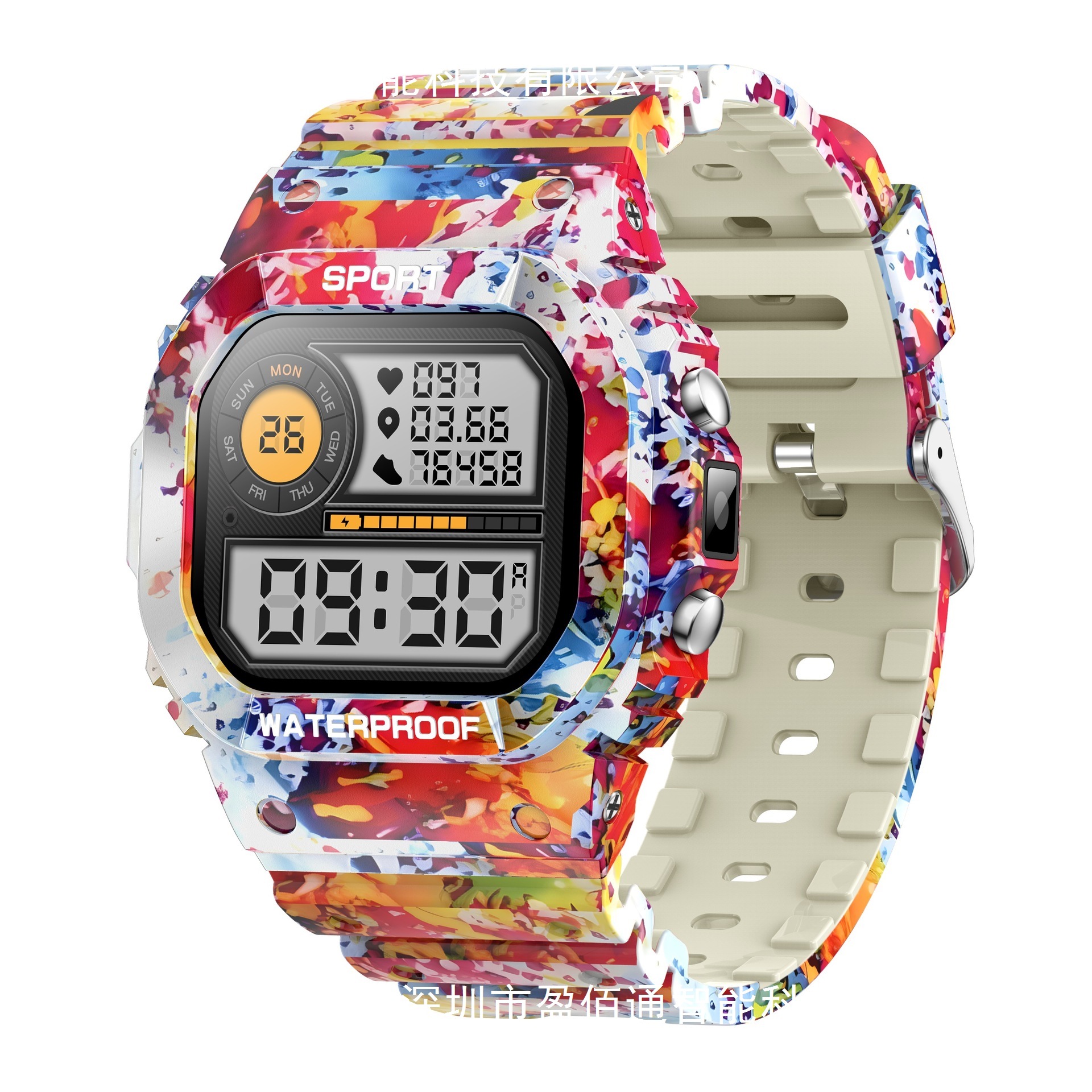 Lc31 Smart Watch 1.75 Square Screen Bluetooth Ip68 Waterproof Heart Rate Blood Oxygen Sleep Monitor Flashlight Guide Women