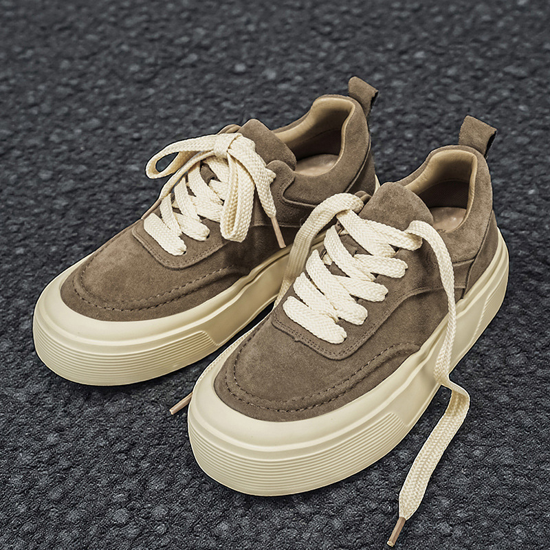 Spring 2026 New Men's Shoes, Men's Low-Top Thick-Soled Sports Niche Shoes, Hong Kong Style Casual Student Sneakers Spring 2026 New Men's Shoes, Men's Low-Top Thick-Soled Sports Niche Shoes, Hong Kong Style Casual Student Sneakers
