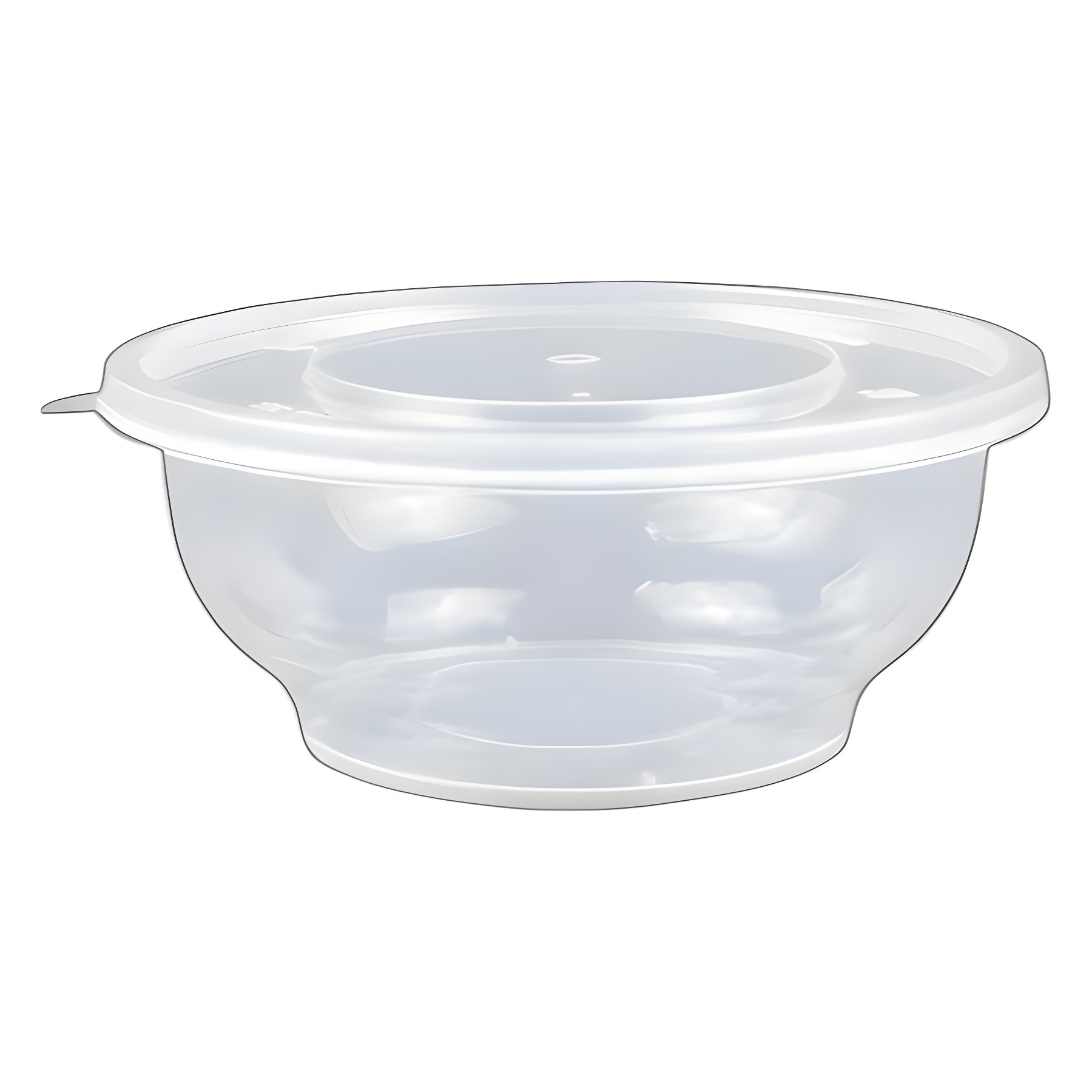 Caja de comidas desechable redonda con cubierta caja de embalaje de comida rápida para llevar plástico transparente engrosado tazón de arroz caja de bento tazón de postre