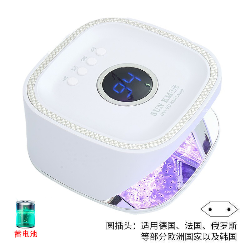 Lámpara de manicura reflectante lámpara de cristal lámpara de manicura de perlas 48W luz de fototerapia de alta potencia pegamento de manica UV + LED