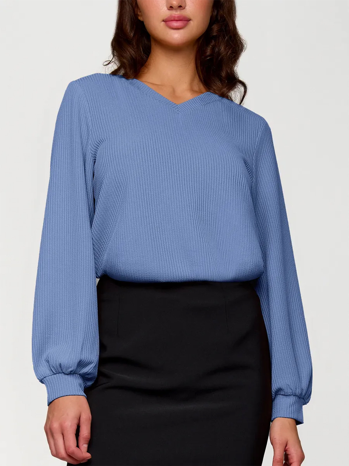 Comercio extranjero ropa de mujer transfronteriza Rusia explosión otoño invierno camisetas de punto de color sólido al por mayor fabricantes de camisetas de punto suéter de cuello en V mujeres
