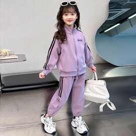 女童套装2025新款春秋季中大童洋气时髦休闲卫衣外套束脚裤两件套