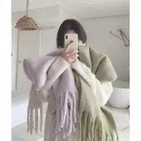 Корейский шарф для межсезонья, милый тёплый с бахромой, лёгкий