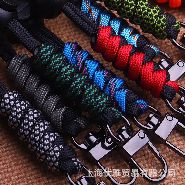 Z20 fabricante en stock color paraguas cuerda tejida clave cuerda teléfono móvil equipo electrónico tarjeta cordón contraste color tejido