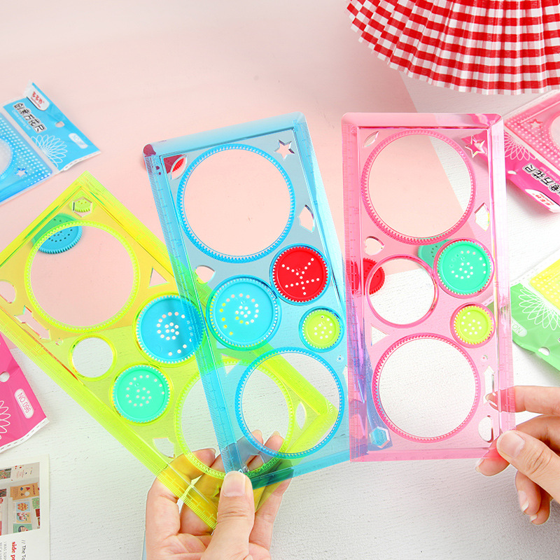 Calibéris creativo transparente juegos de dibujos animados multifuncionales para niños estudiantes papelería de aprendizaje calibéris