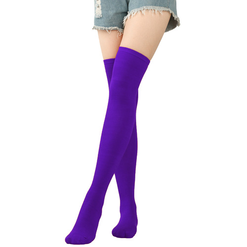 Diagonal striped Christmas socks cross-border Halloween knee-high socks purple socks women's green stockings European and American twill stockings