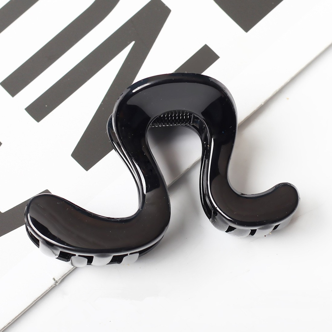 Diseño simple sensación de agarración de palabras grandes, cola de caballo alta fijación artefacto clip de cabello relajado, disco de cabello detrás del cerebro clip de pescado