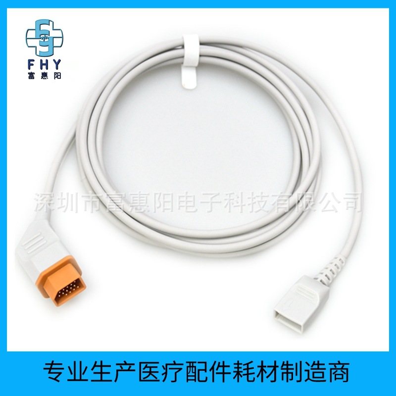 厂家直销适用日本光电监护仪有创压电缆转尤它压力传感器连接线