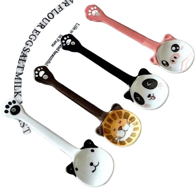 Cucharas de dibujos animados cucharas de cerámica cucharas caseras cucharas de bebés cucharas de comida cucharas de niños dulces lindos