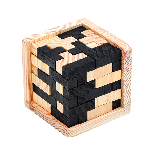 54T or Modo L wooden Tetris puzzle building block toy science and education cube children's development intellectual toy
