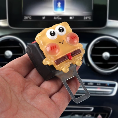 Car Safety Plug with Bayonet Pair of Seat Belts Cartoon Cute Spongebob Plug Extension Connector for Women (Other Automotive Interior Supplies) - spongebob